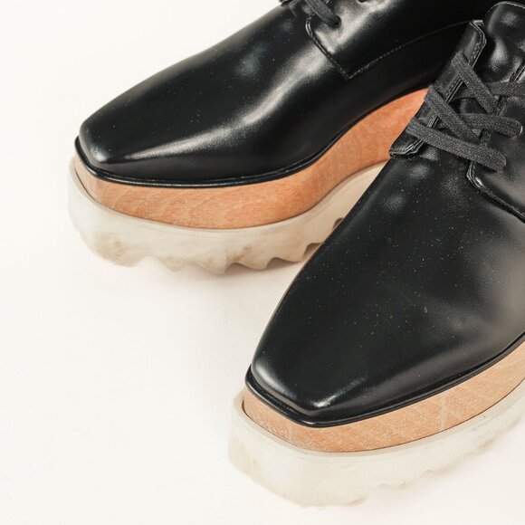 Stella McCartney Elyse Black Vegan-Leather Lace-Up Platforms - Picture 6 of 10